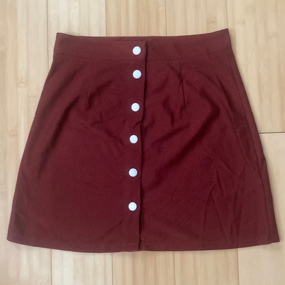Mini skirt • Romwe • Medium • Maroon (i think)